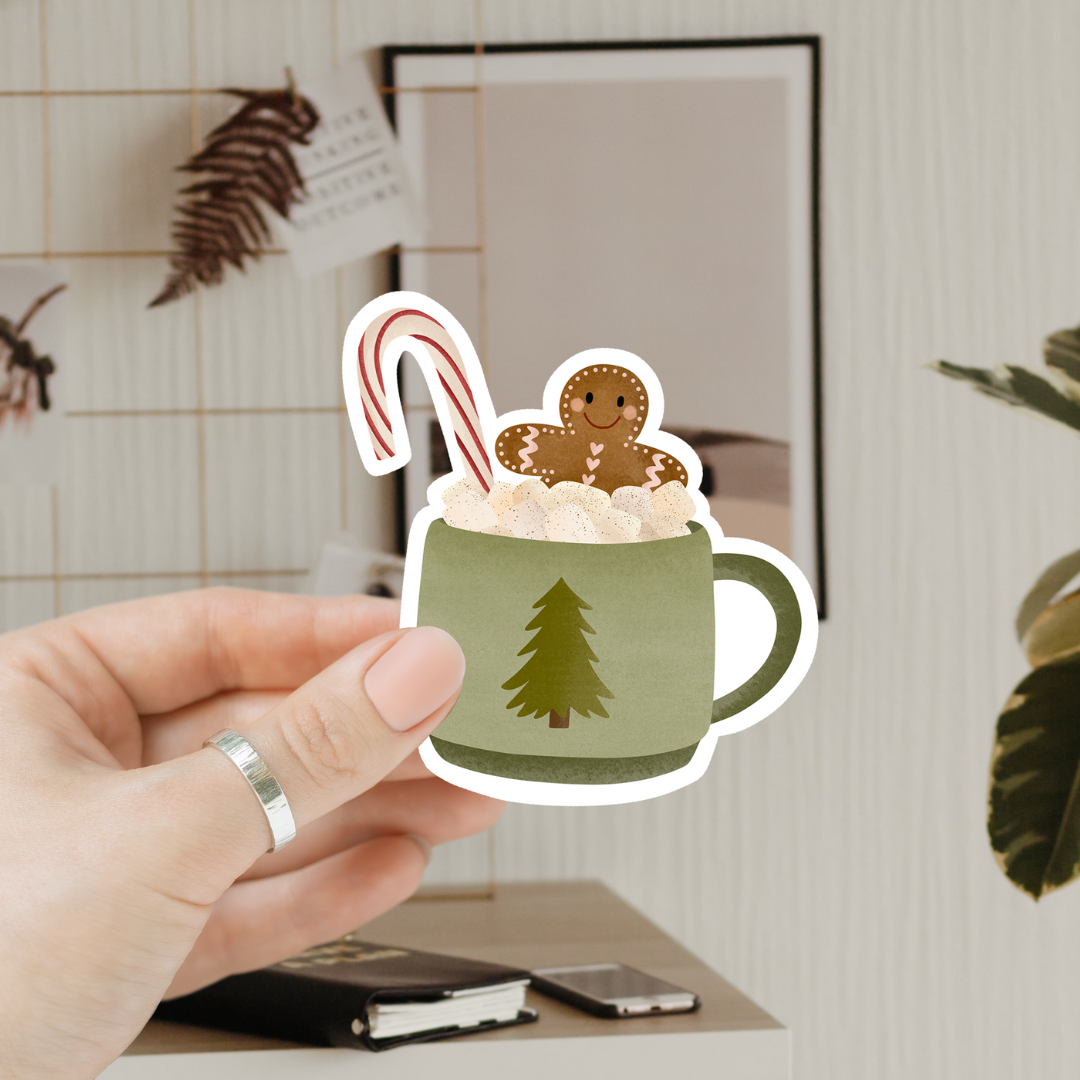 Sticker Weihnachten Hot Chocolate Vinyl - Aufkleber Christmas Mug Kiss Cut