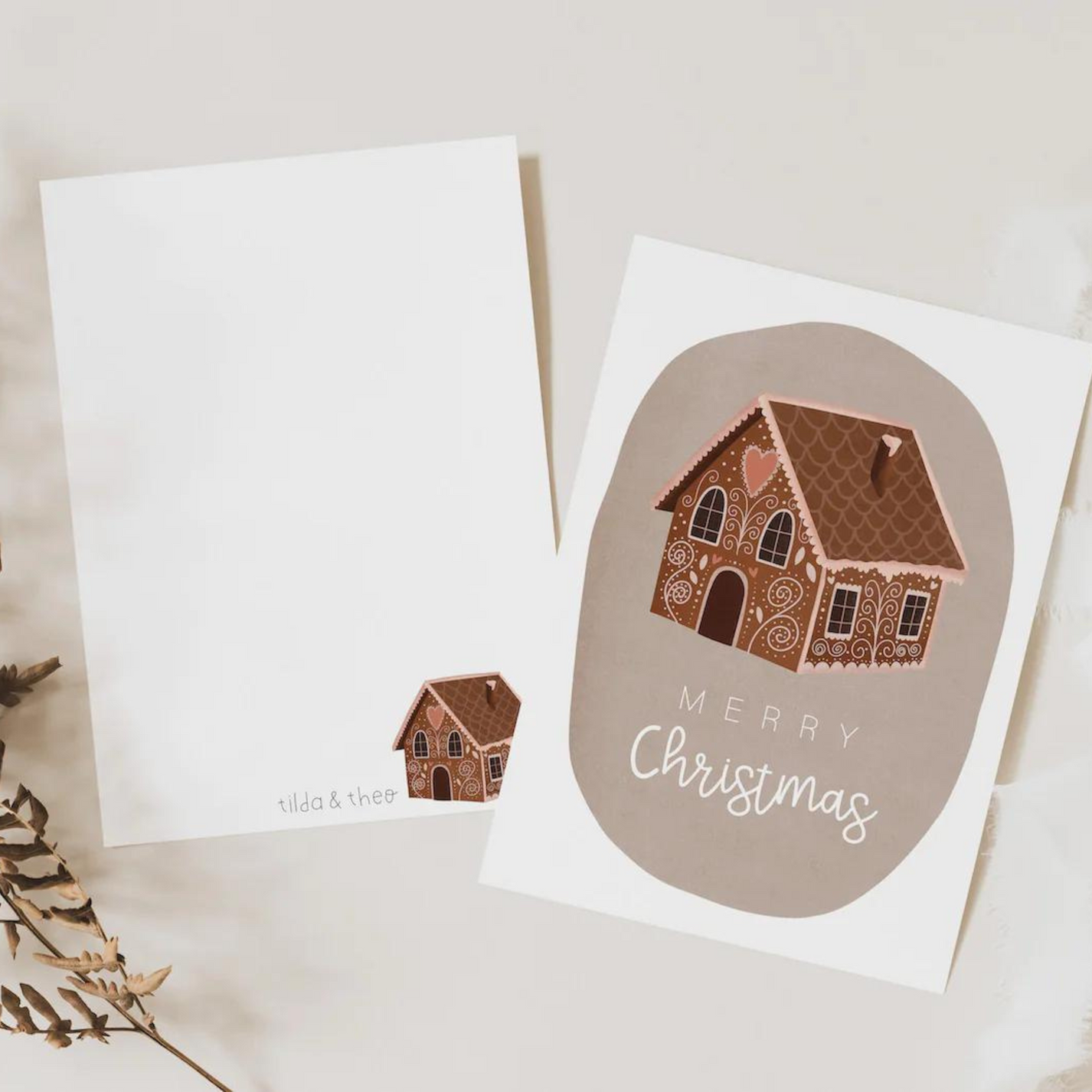 Weihnachstkarte Lebkuchenhaus