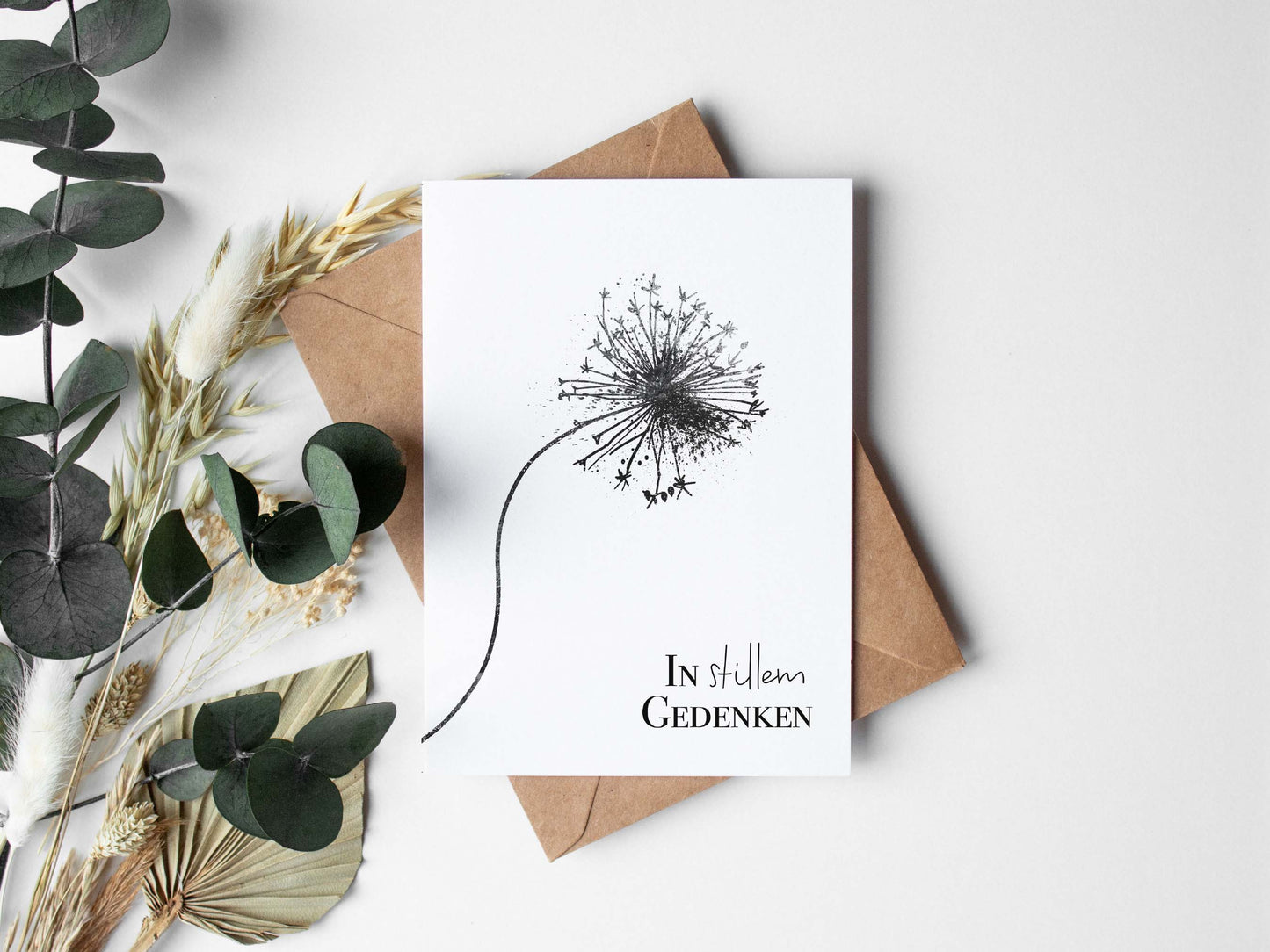 Klappkarte "Pusteblume - im stillen Gedenken"