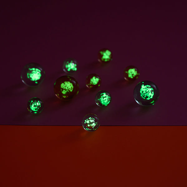 Magische Murmeln, rosa – Glow in the Dark, 12 Stück in Geschenkverpackung