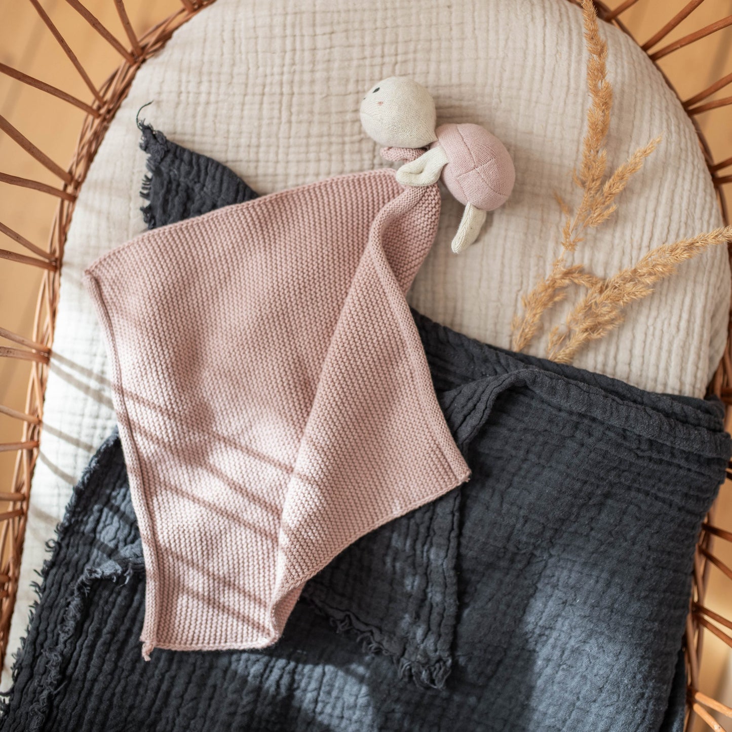 Kuscheltuch mit Schildkröte groß, helles rose