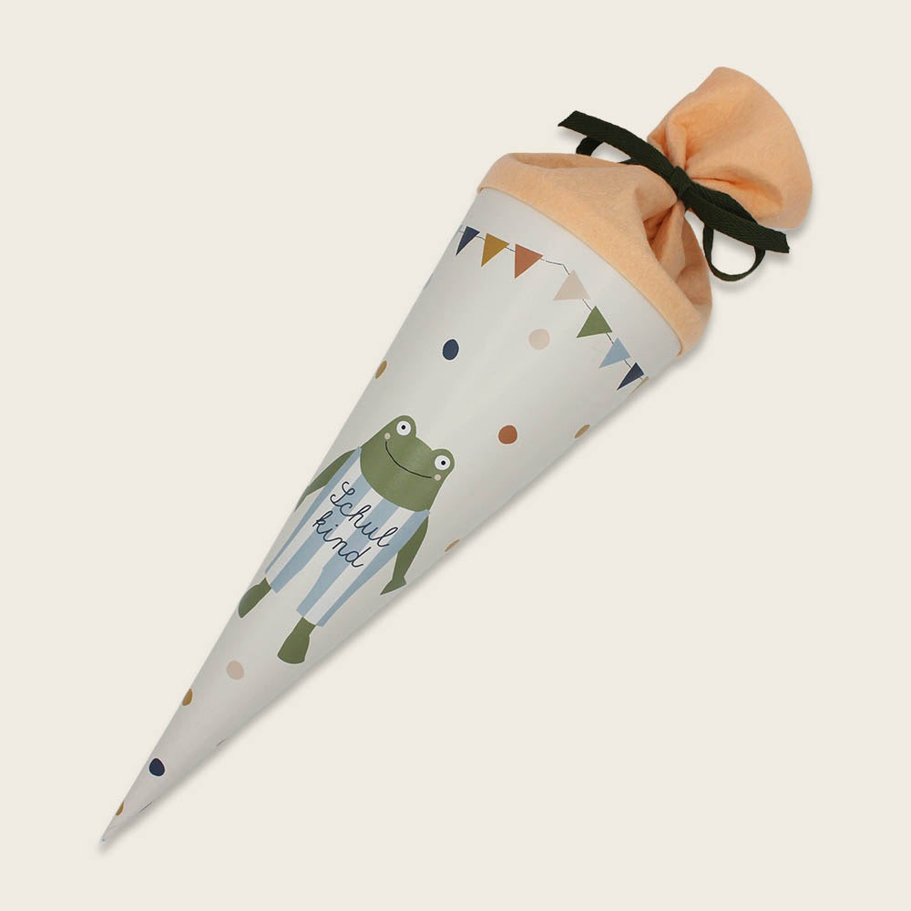 Schultüte mit Frosch “Schulkind”, 35cm