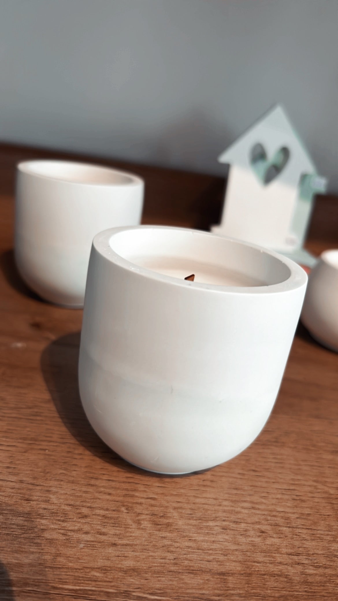 Kerze im Keramikbecher groß aus Raysin