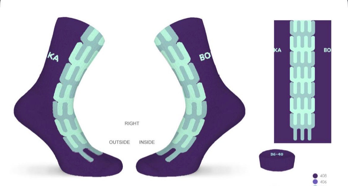 Grafische Tennissocken "High Five Lila"