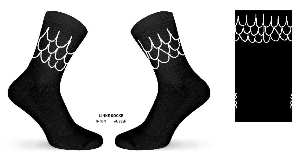 Grafische Tennissocken "Ziegel schwarz"