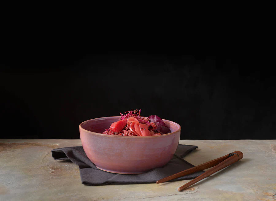 poké bowl, litchi