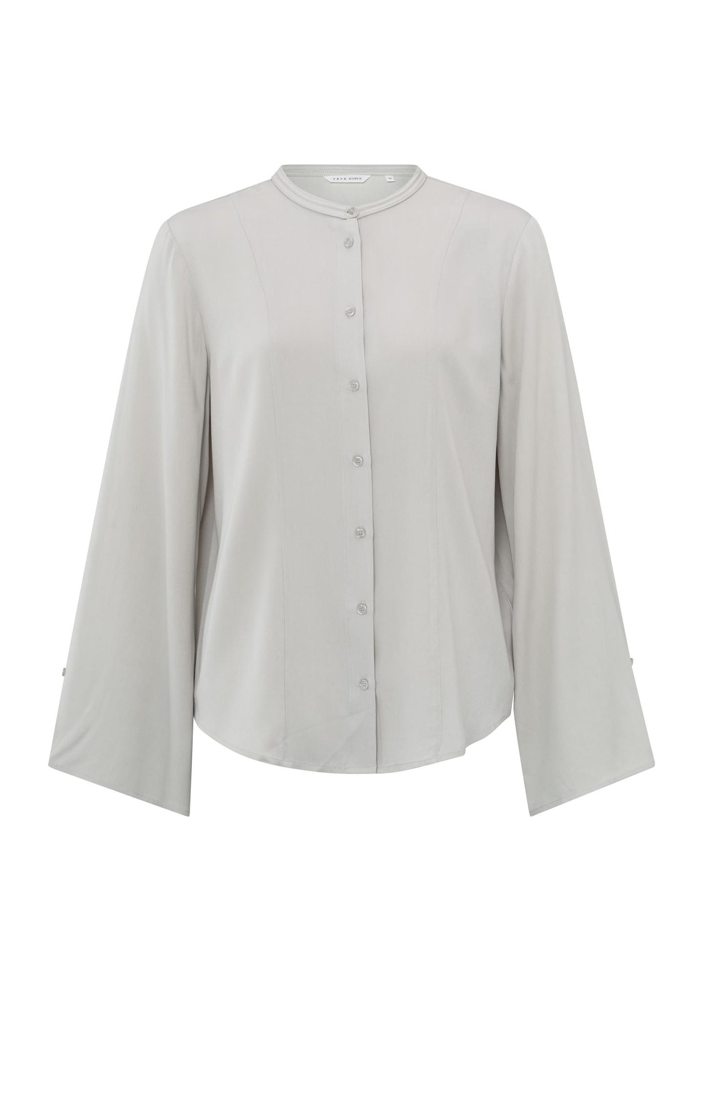 Bluse mit weiten Ärmeln, Knöpfen und Plissee