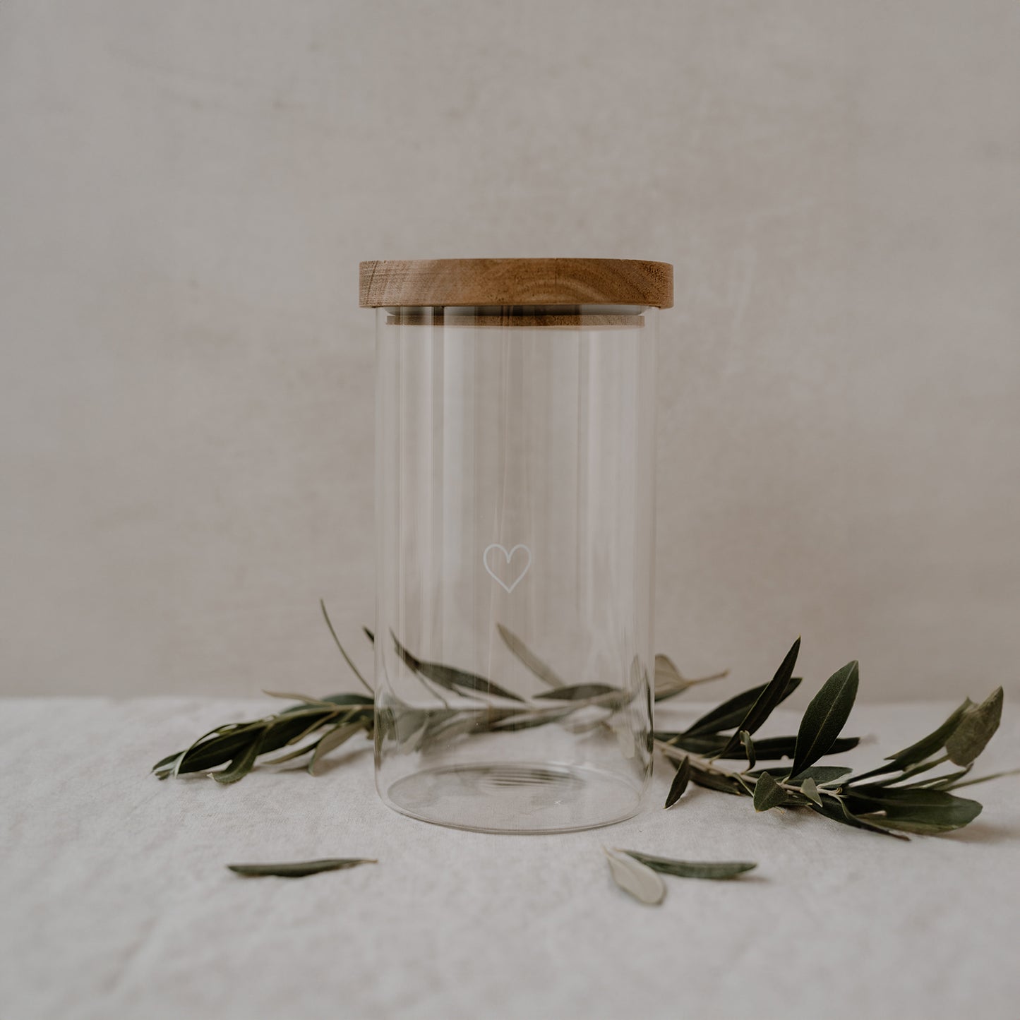 Vorratsglas Herz 19cm weiß