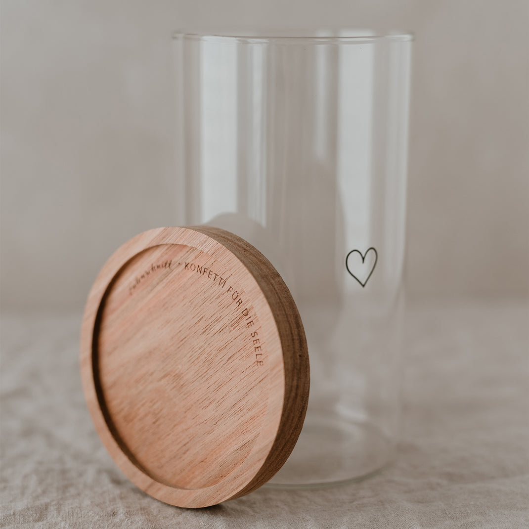 Vorratsglas Herz 19cm schwarz