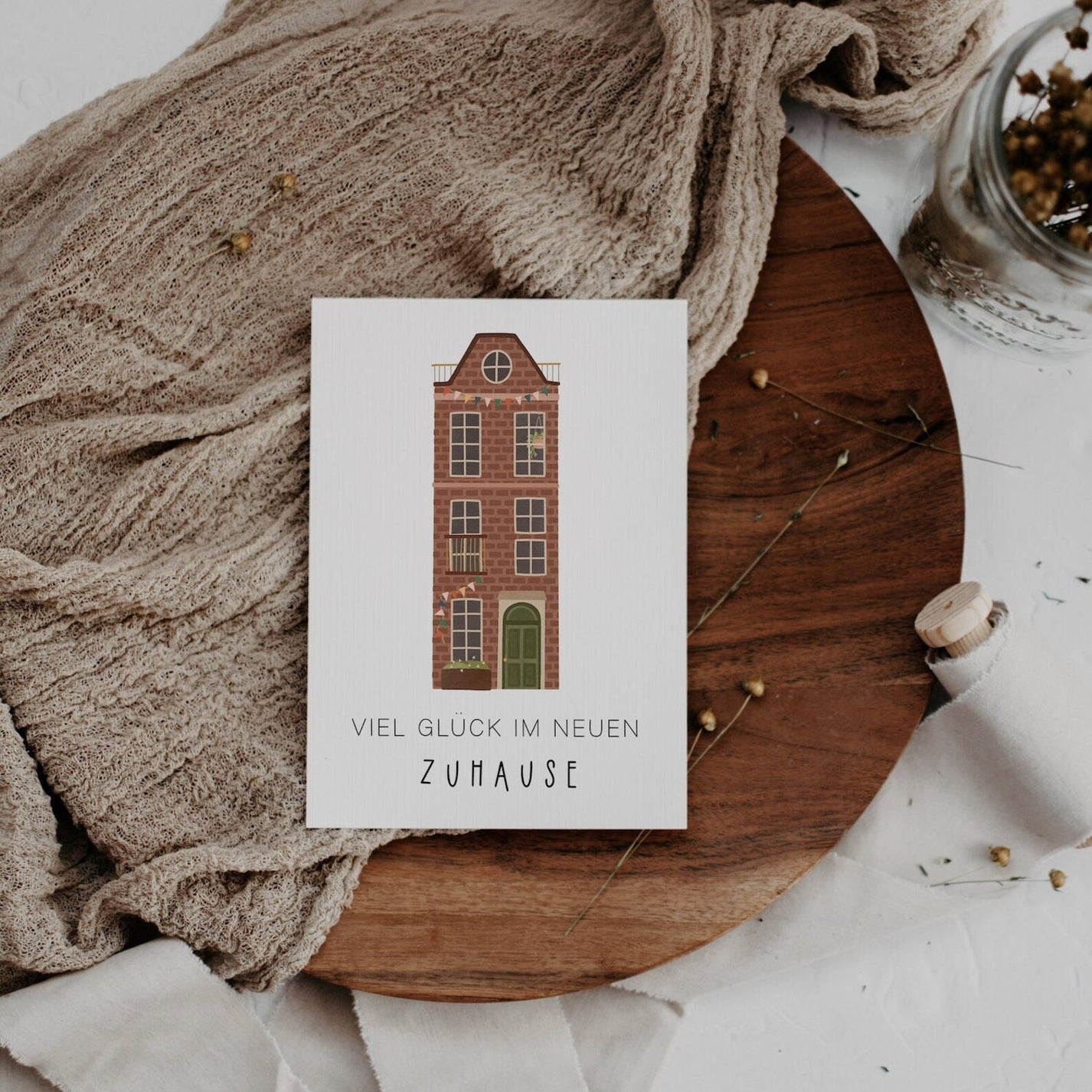 Postkarte Einzug - Amsterdam Haus, ohne Umschlag