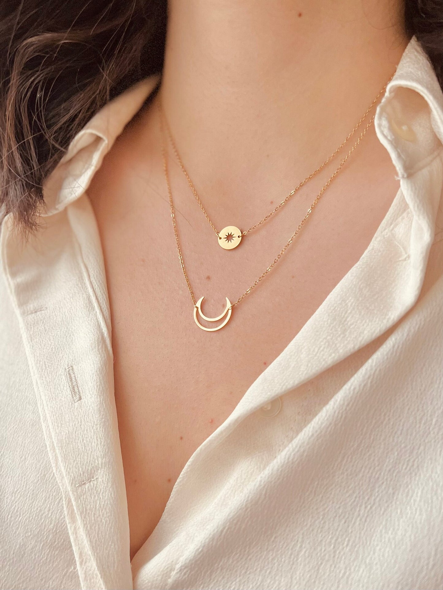 Zierlich und Boho Gold Sonne Halskette - Sonne Halskette