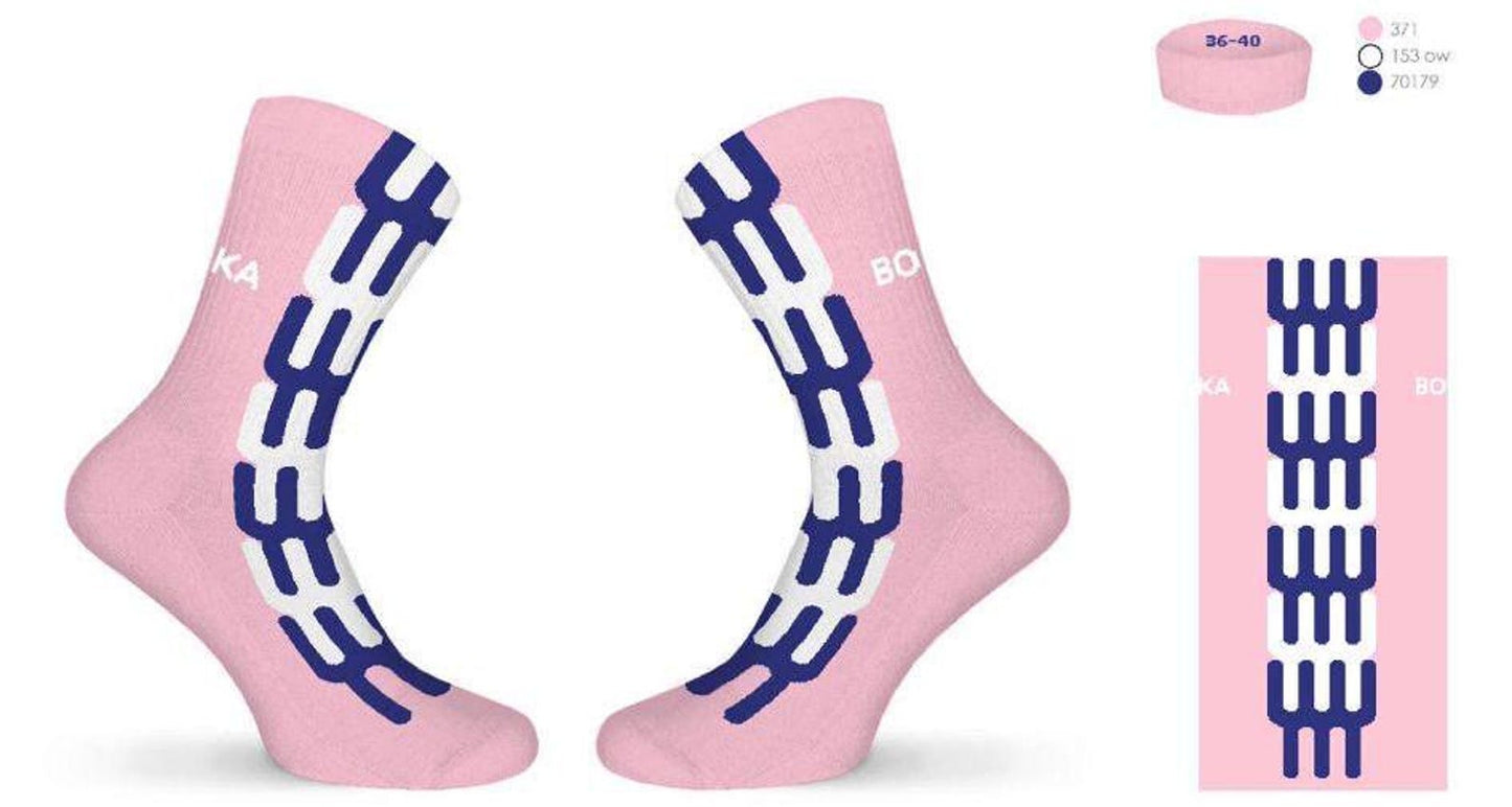 Grafische Tennissocken "High Five Pink"