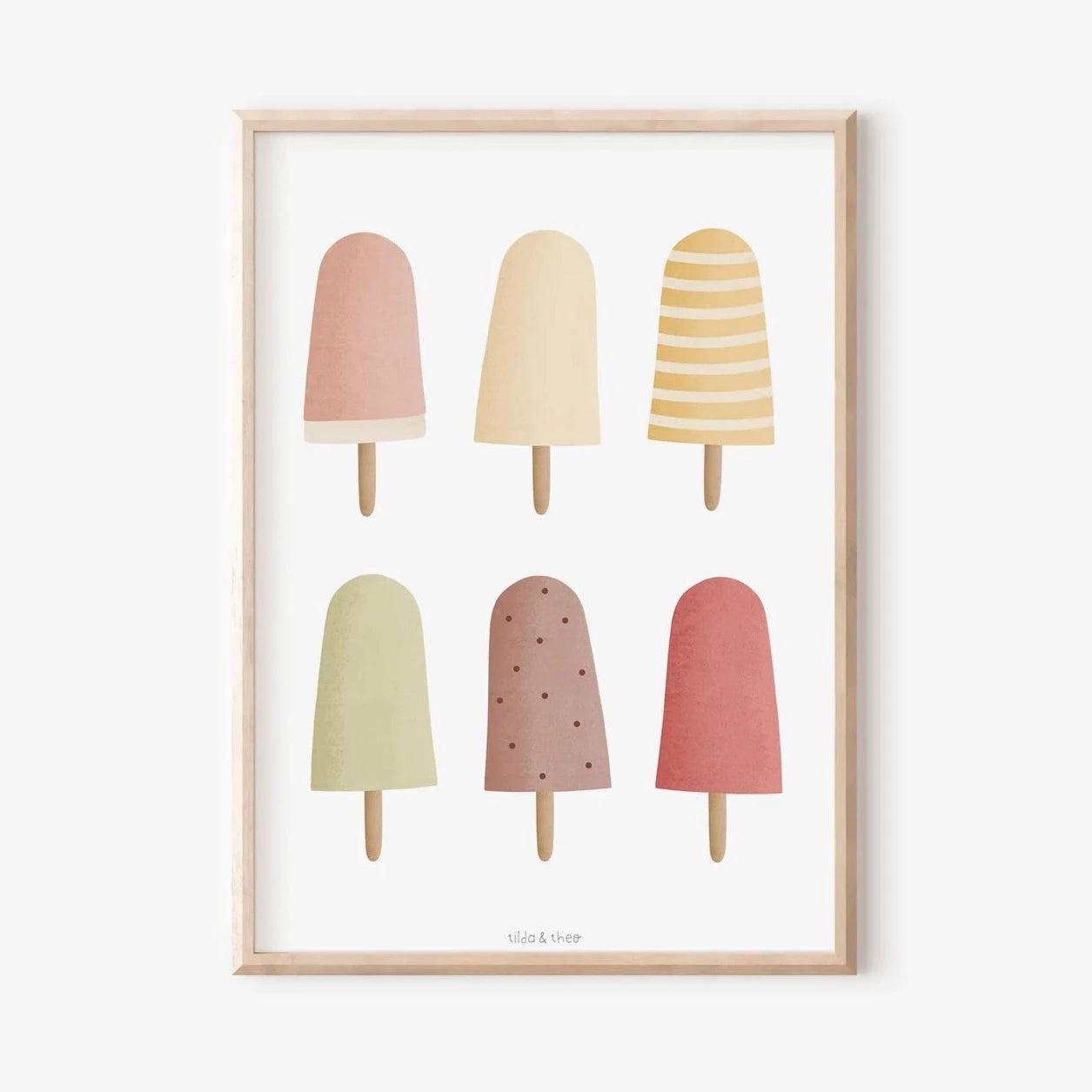 Postkarte Eis am Stiel