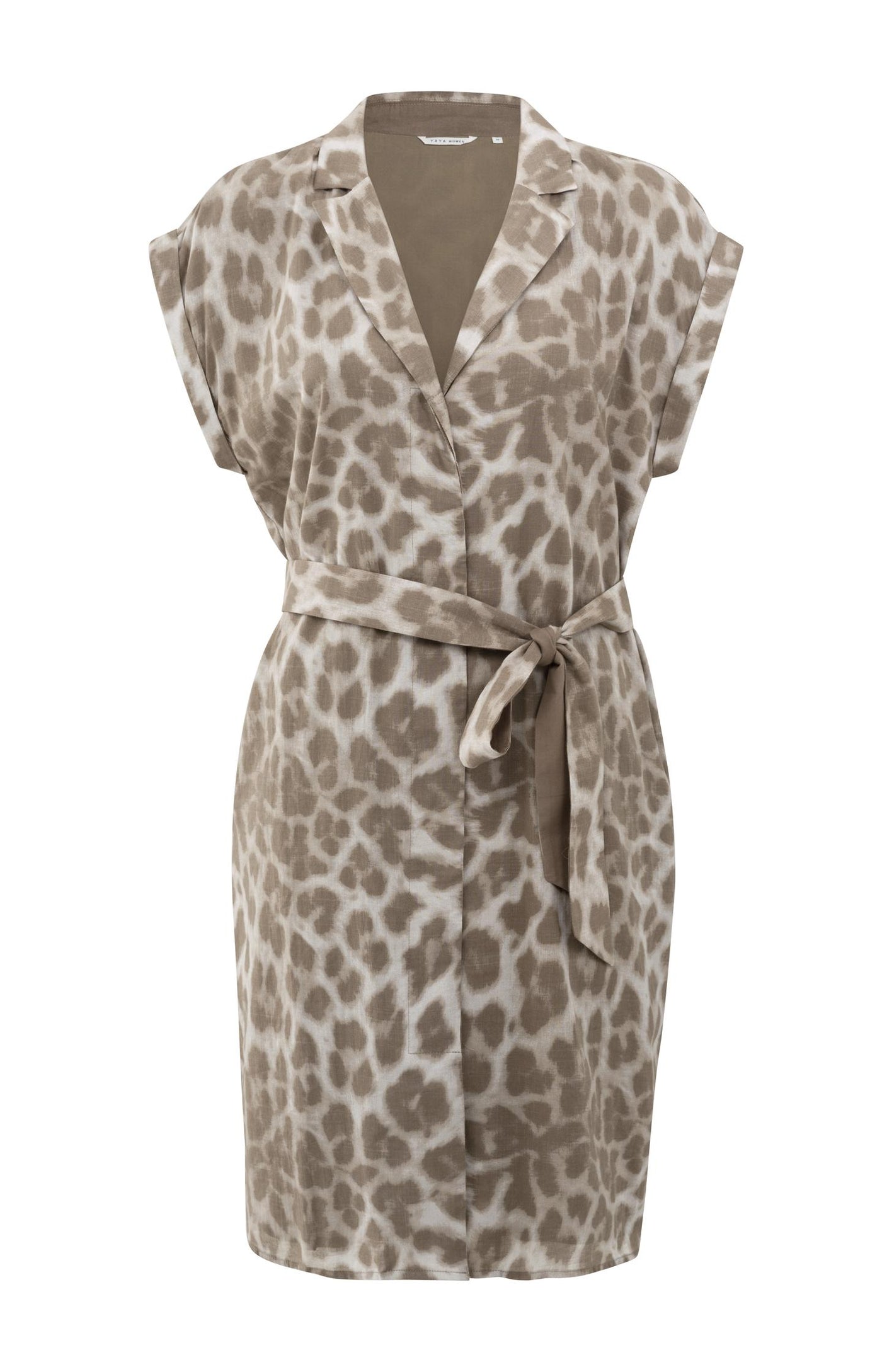 Midikleid mit Leopardenmuster und Bindegürtel