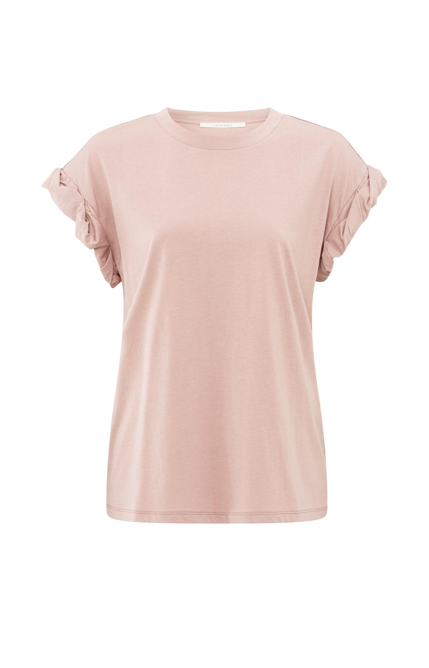 T-Shirt mit plissierten umgeschlagenen Ärmeln