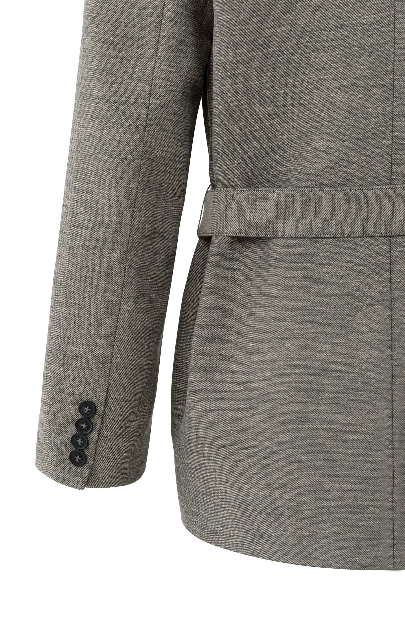 Gewebter kragenloser Blazer mit Gürtel