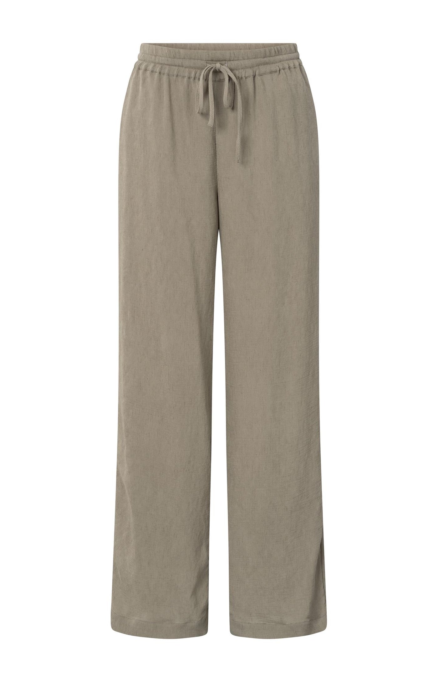 Gewebte Hose mit weitem Bein und elastischem Bund