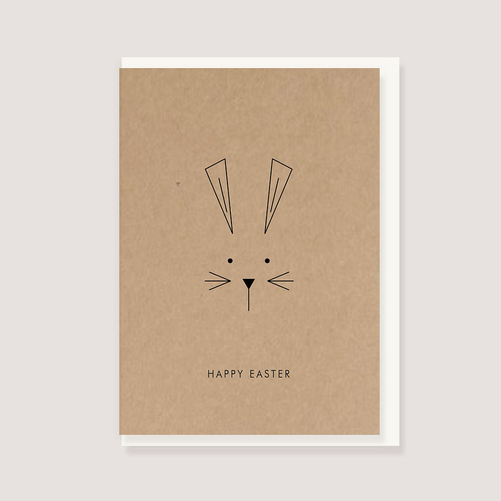 Klappkarte - "Hase minimal - Happy Easter"