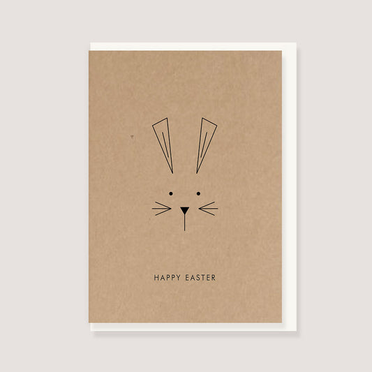 Klappkarte - "Hase minimal - Happy Easter"