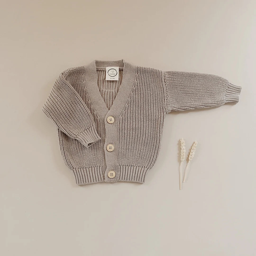 Organic Knit Cardigan - Caramel