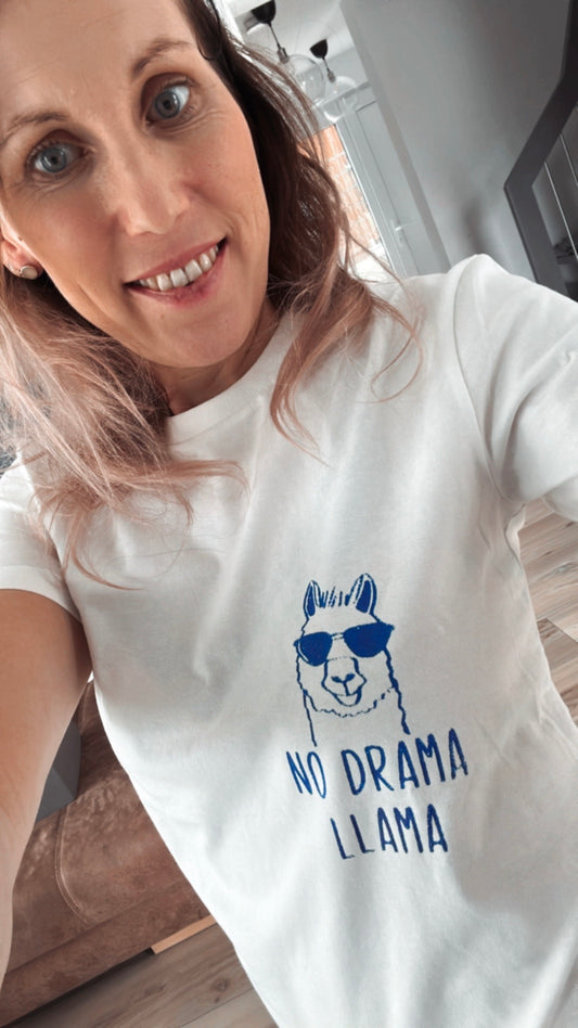 NO DRAMA LLAMA Shirt weiß