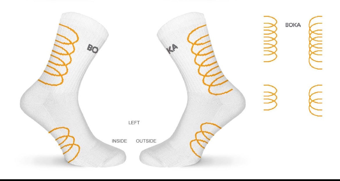 Grafische Tennissocken "Bouncer orange"