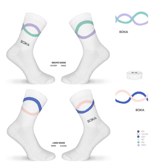 Grafische Tennissocken "DNA Duo bunt"
