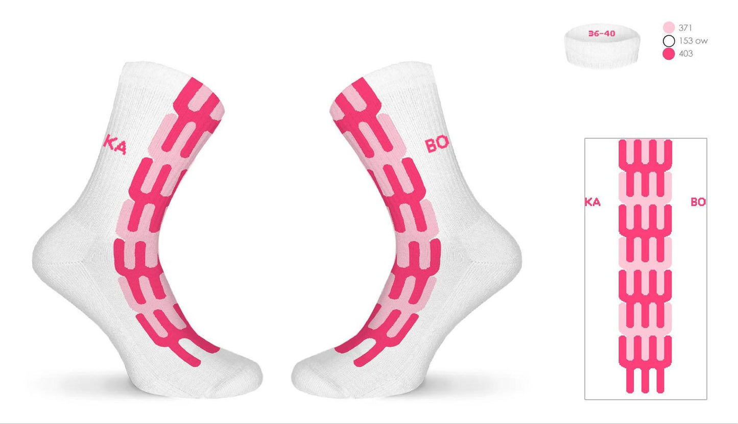 Grafische Tennissocken "High Five Weis"