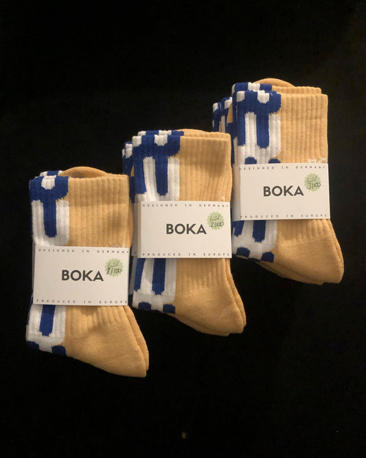 Grafische Tennissocken "High Five Peach"