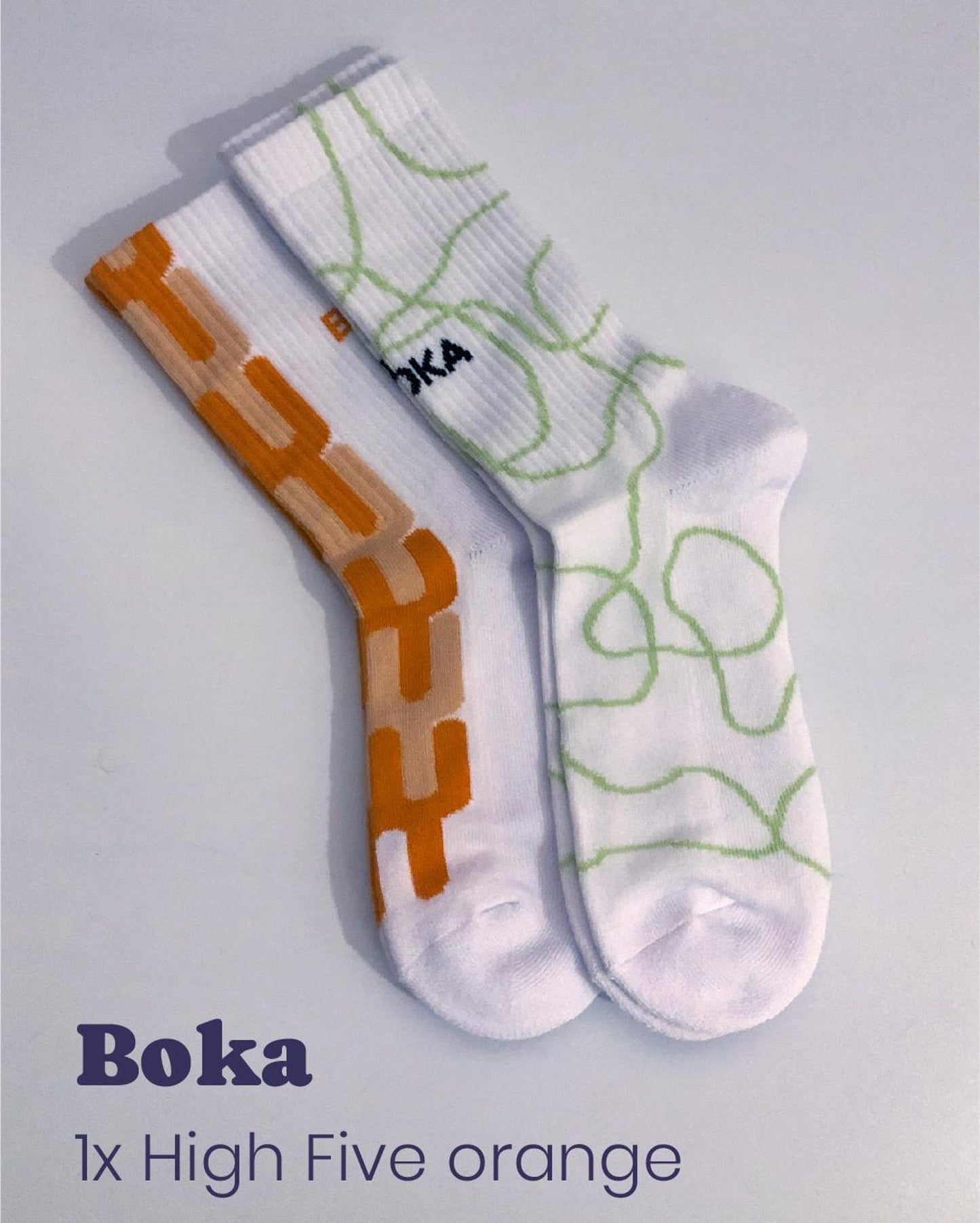 Grafische Tennissocken "High Five orange"