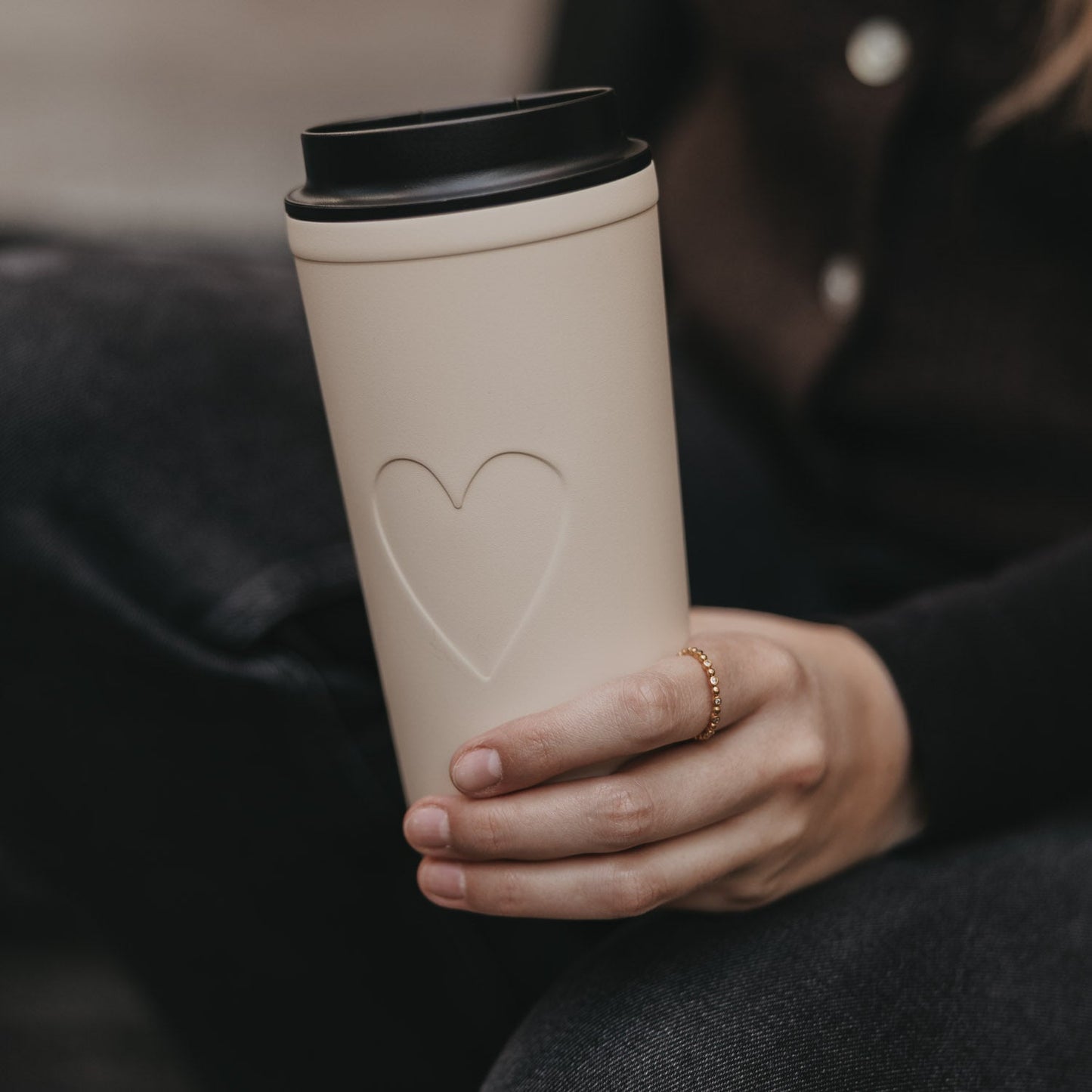 To go Becher Herz creme