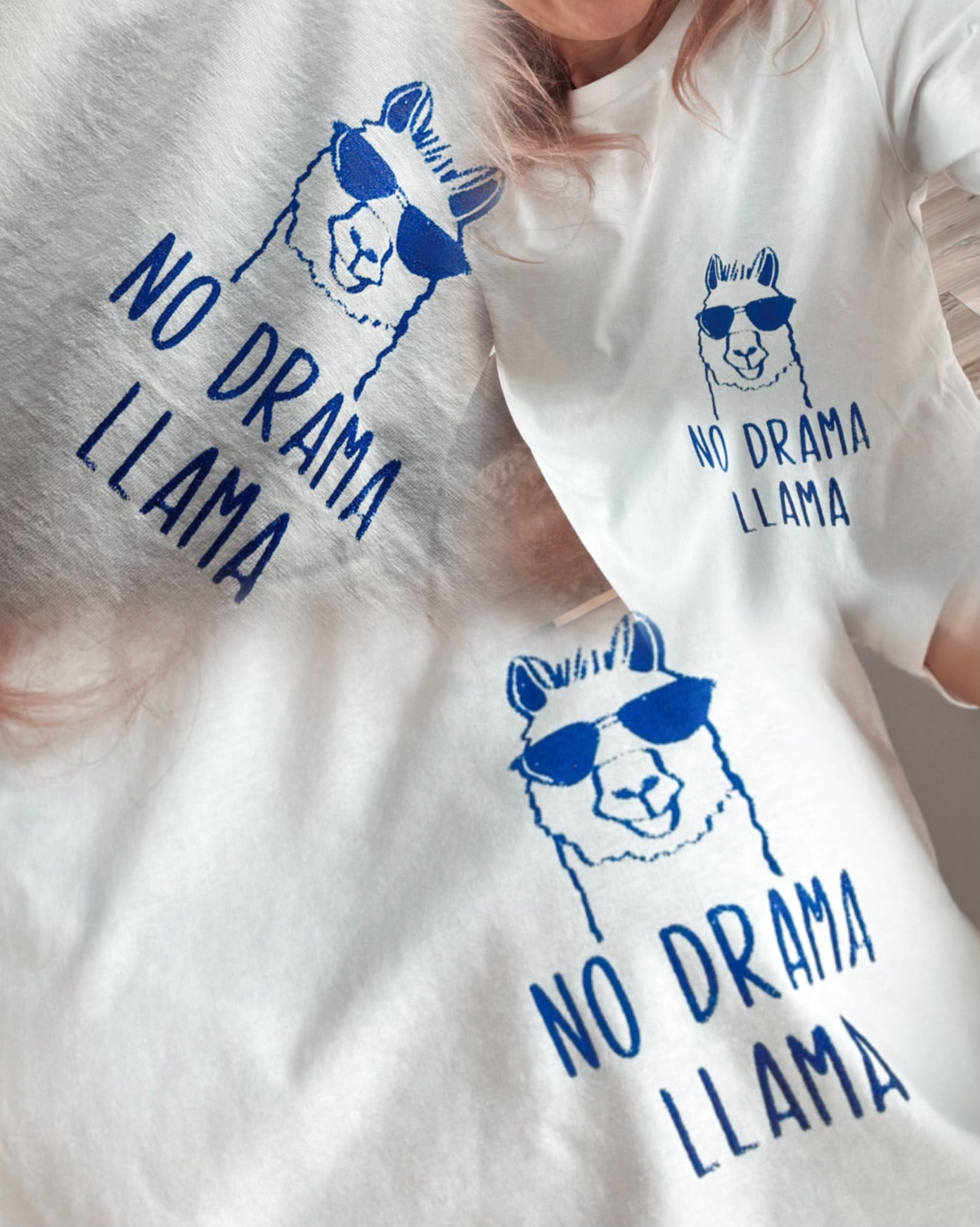 NO DRAMA LLAMA Shirt weiß